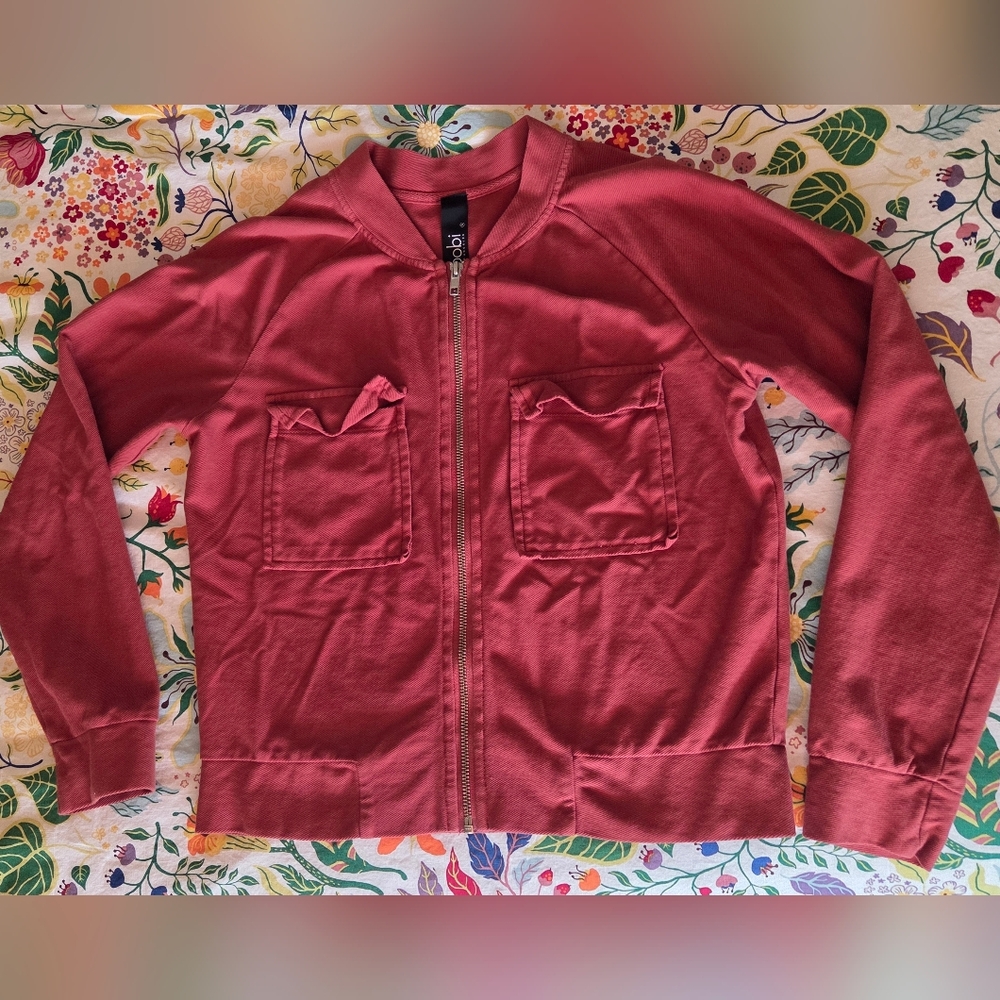 Sedona Red Bobi Zip-Up Jacket with Pockets